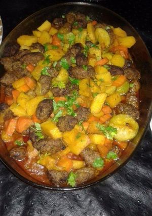 صورة لوصفة صينية كفتة بالخضار