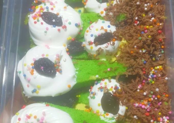 Bagaimana Membuat Dessert box alpukat mix bolu pandan yang Bikin Ngiler