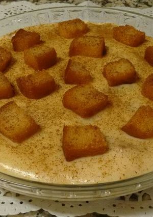 Una foto de Gachas de leche con tostones