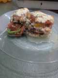 Filet de Gatuso con vegetales tipo lasaña