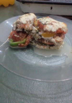 Una foto de Filet de Gatuso con vegetales tipo lasaña