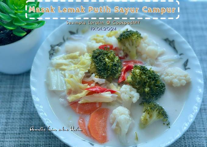 Resipi Masak Lemak Putih Sayur Campur Oleh Sesimple Loralin Cookpad