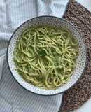 Espagueti verde con cilantro