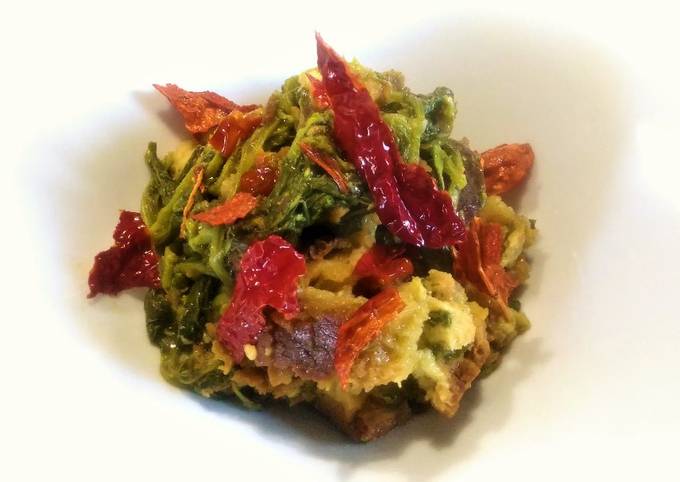 Come a Fai  Perfetto Pancotto alle rape stufate, filetti di sgombro, peperone crusco