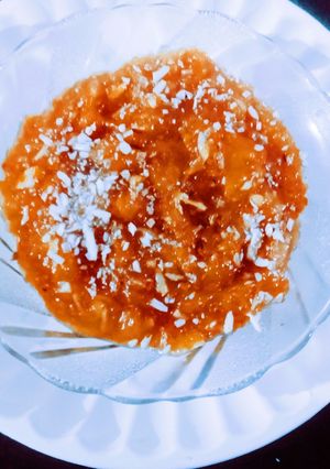 A picture of Delicious healthy tasty persimmon and pears dry fruits halva.