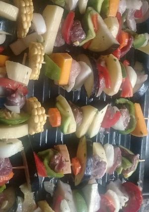 Una foto de Brochettes mixto