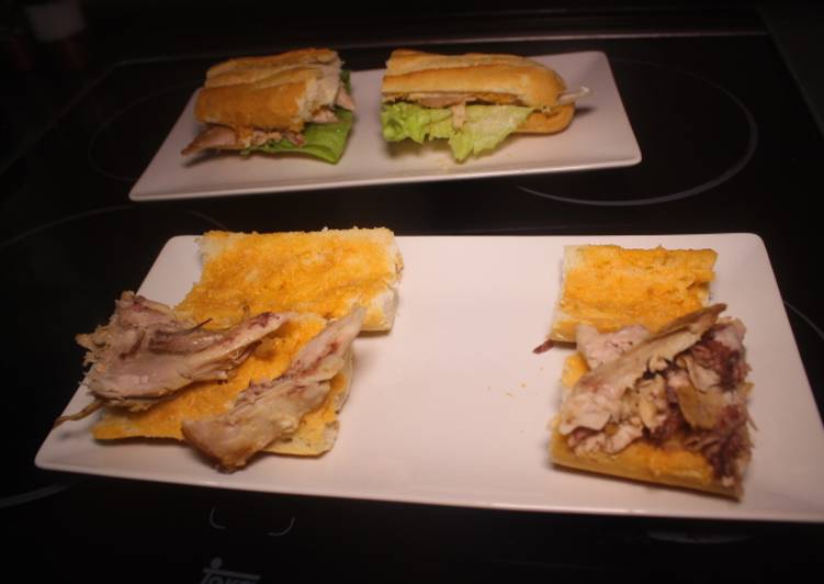 Bocadillos de sobras de pollo