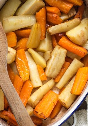 A picture of Honey Glazed Carrots & Parsnips.