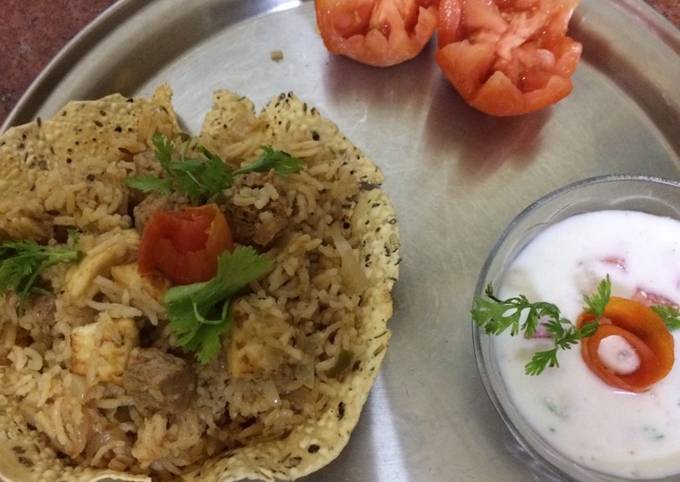 Mix veg pulao with Raita