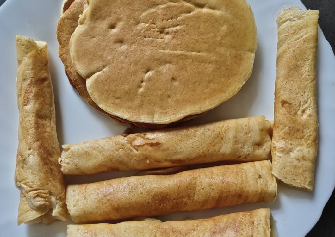 Banana rolled pancakes