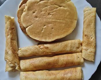 Fresh, Prepare Recipe Banana Rolled Pancake Savory Delicious