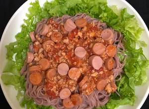 Hình của món Spaghetti eatclean (bún gạo lứt).