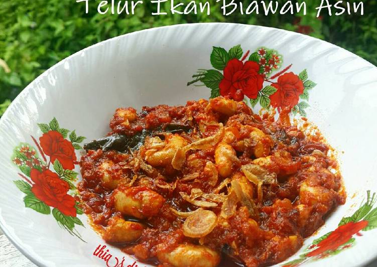 Cara mengolah Sambal Goreng Telur Ikan Biawan Asin Khas KalBar 😀 mantap