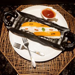 A picture of Striped cheese Omelette.