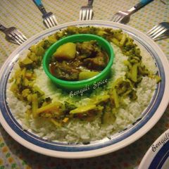 A picture of Bitter Melon with Hilsa fish egg fry/ Bengali- Korola Bhaji.