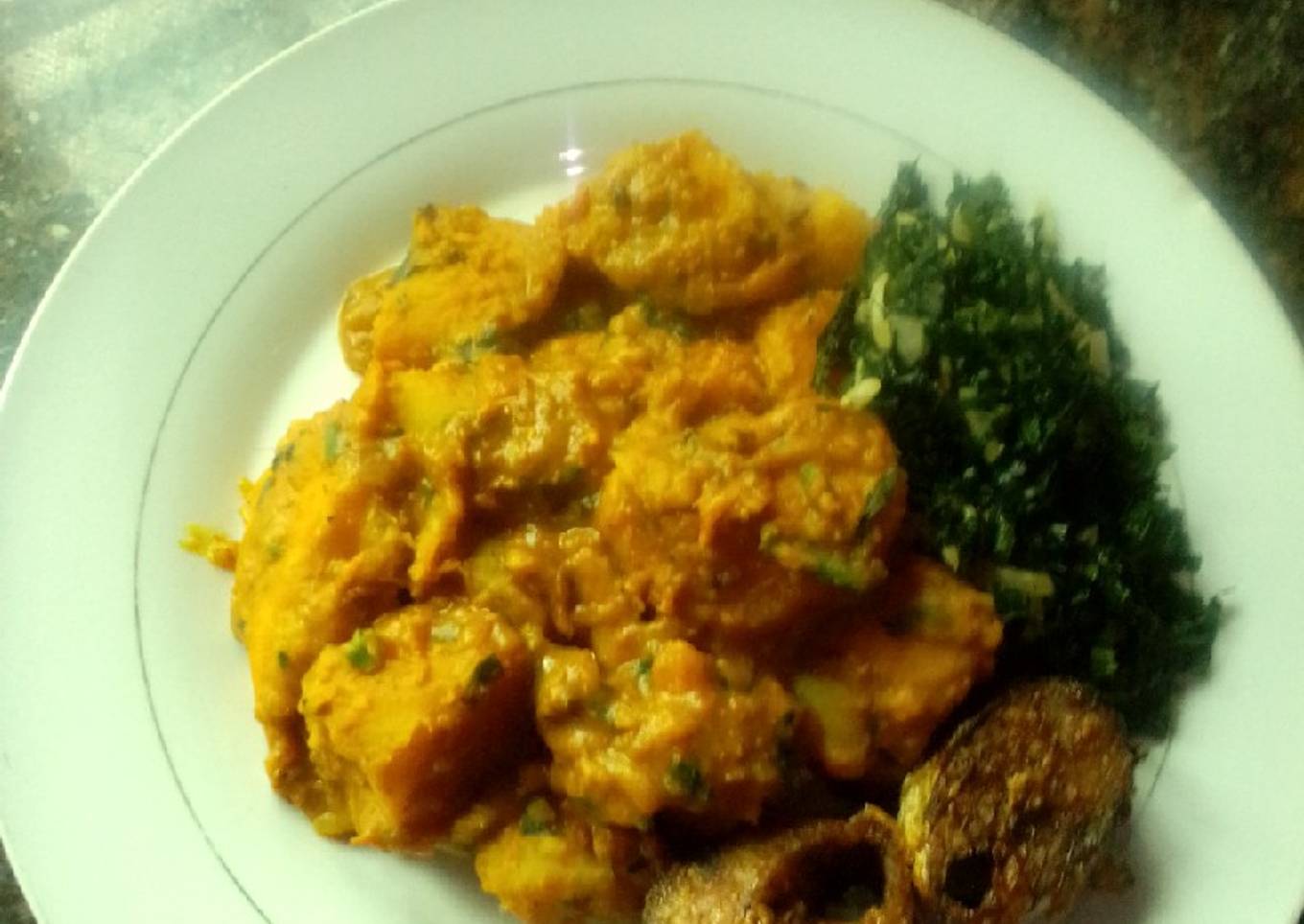 Yam and sweet potato porridge