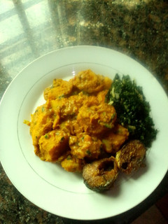 A picture of Yam and sweet potato porridge.