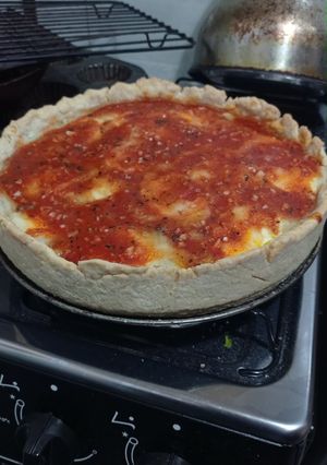 Una foto de Pastel de carne y espinacas con masa de base 🤗
