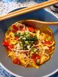 Egg Noodles in Tomato Soup - Easy and Flourless
