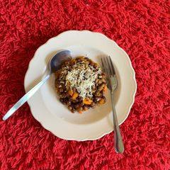 A picture of Black chana salsa chaat.