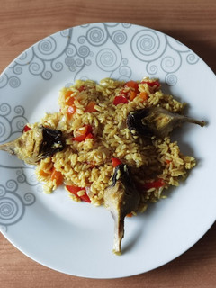 Una foto de Arroz con verduras en microondas