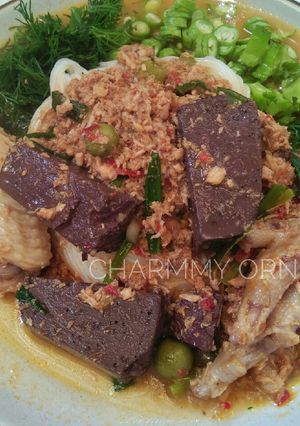 รูปของ ขนมจีนน้ำยากะทิไก่