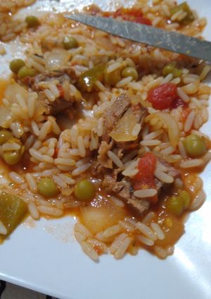 Una foto de Guisito de arroz con carne