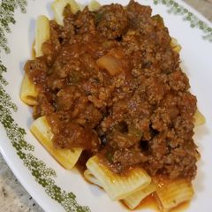 A picture of Rigatoni with Homemade Meat Sauce.