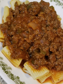 A picture of Rigatoni with Homemade Meat Sauce.