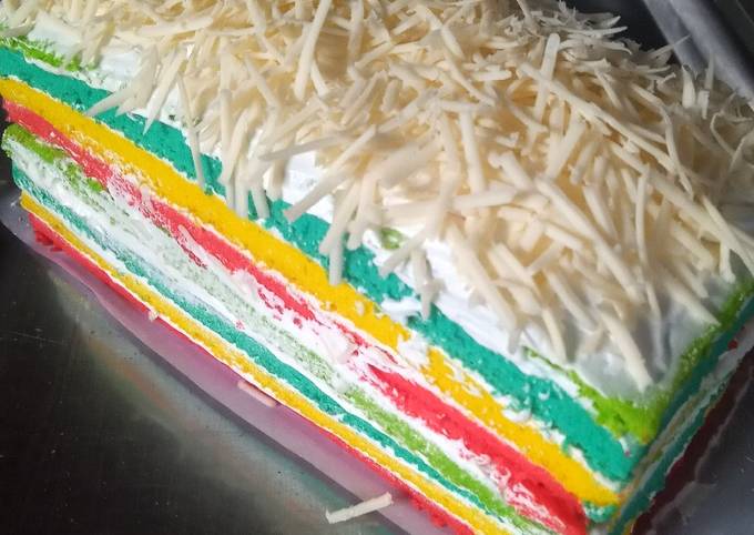 Rainbow cake super lembut