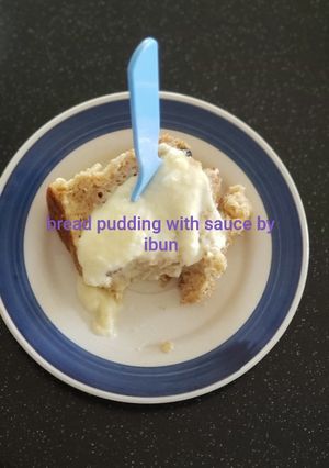 Foto resep Bread pudding with sauce