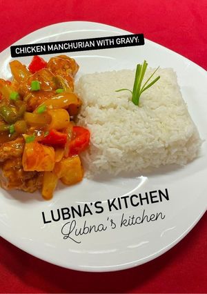 A picture of Chicken Manchurian with gravy:.