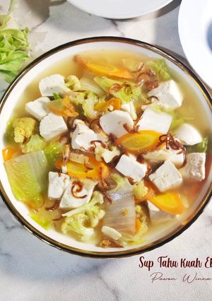 Foto resep 788. Sup Tahu Kuah Ebi (Sup Sawi Putih)