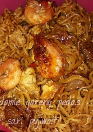 Foto resep Indomie goreng udang pedas