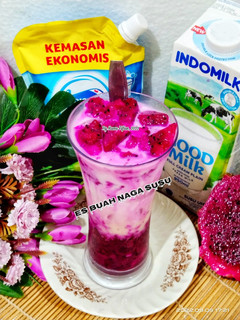 Foto resep Es Buah Naga Susu