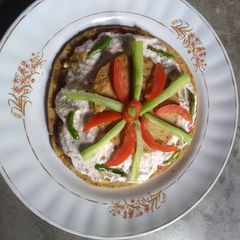 A picture of Gram flour pan pizza.