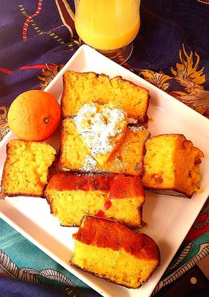 A picture of Eggless Orange tuttifrutti Cake.