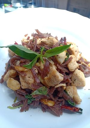 รูปของ สปาเก็ตตี้อกไก่พริกแห้ง(คลีน)