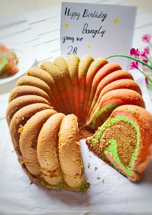 Foto resep Cake Pinokio Coklat Hijau Merah Rose