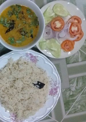 A picture of Zeera rice and dal.