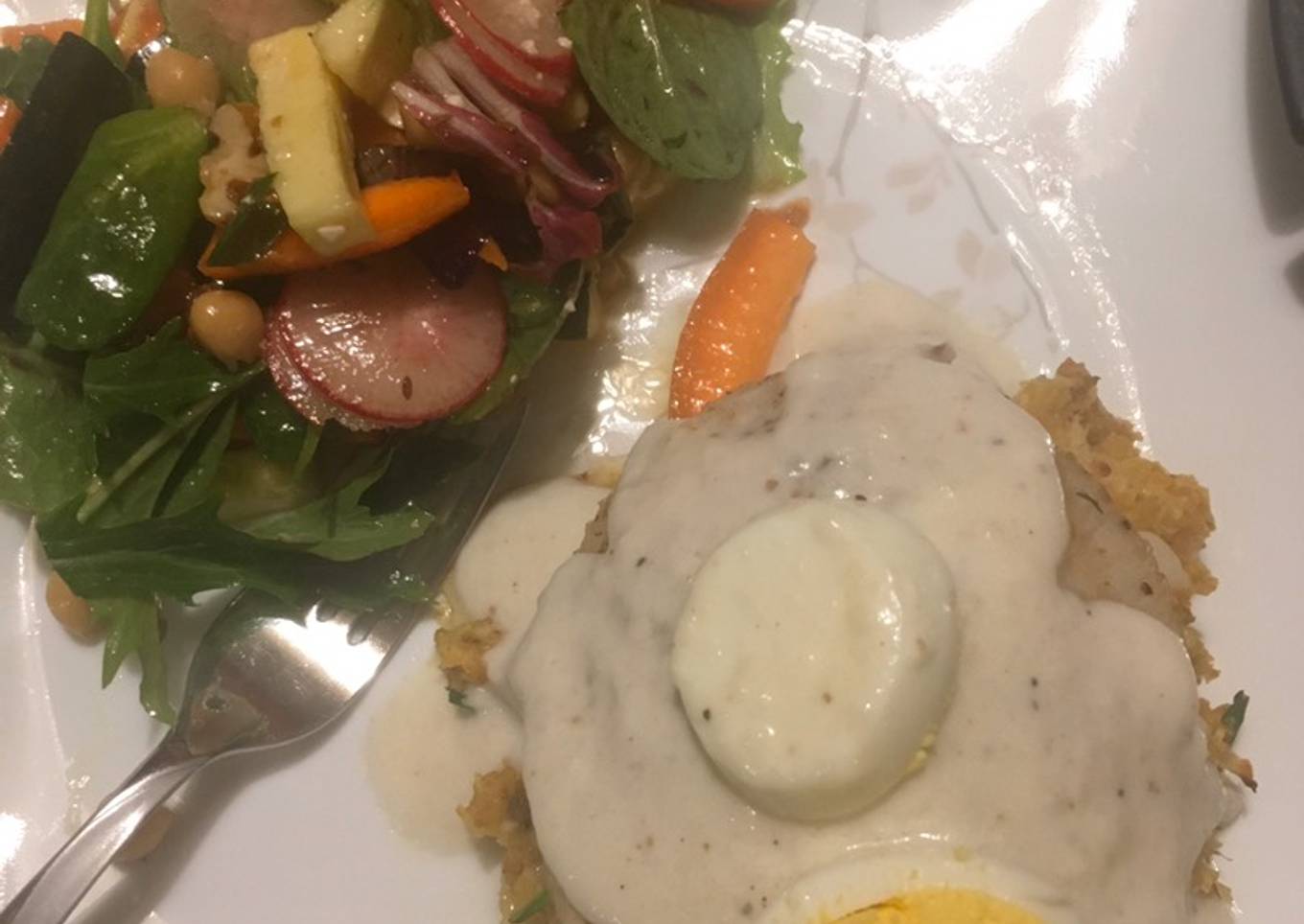 Chicken salad in the garden