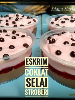 Foto resep Es krim Coklat selai stroberi