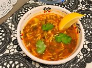 A picture of tomato cilantro soup