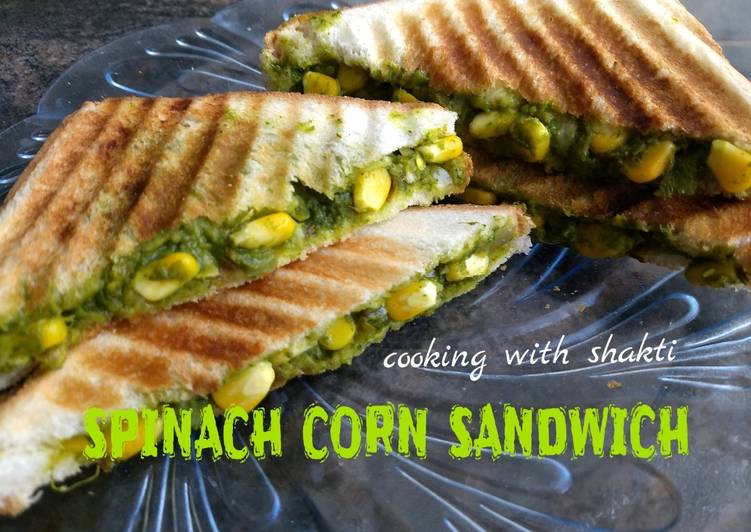 Step-by-Step Guide to Cook Appetizing Spinach corn sandwich
