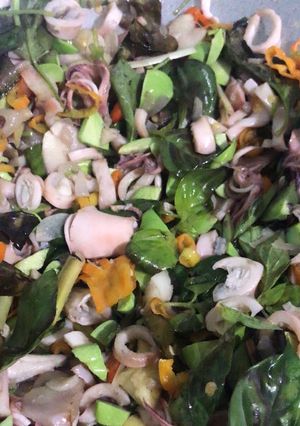 Foto resep Nasi bakar cumi petai pedas