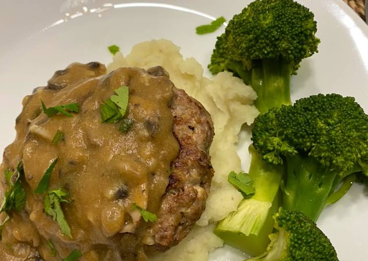 Langkah Mudah untuk Membuat Diet Hamburger steak with mushroom gravy (western) yang Lezat
