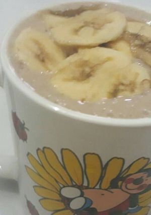 Hình của món Sinh tố, kem chuối ngày hè.