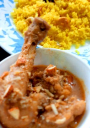 শাহী চিকেন কোর্মা(Shahi Chiken korma recipe in Bengali) রেসিপির প্রধান ছবি