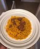 Arroz amarillo con chorizo