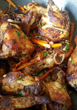 A picture of Ginger Garlic Fried Whole Chicken.
